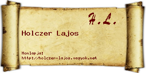Holczer Lajos névjegykártya
